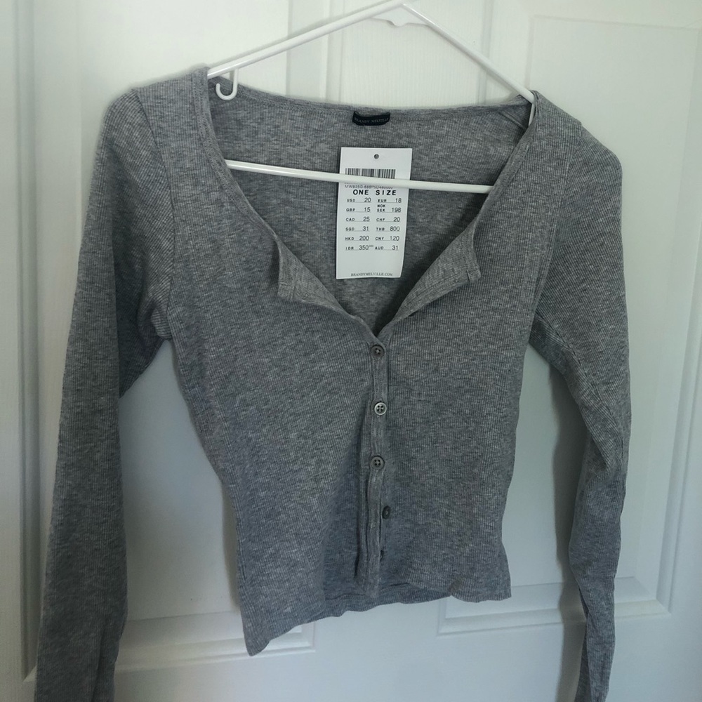 Grey Brandy Melville long sleeve Zelly top